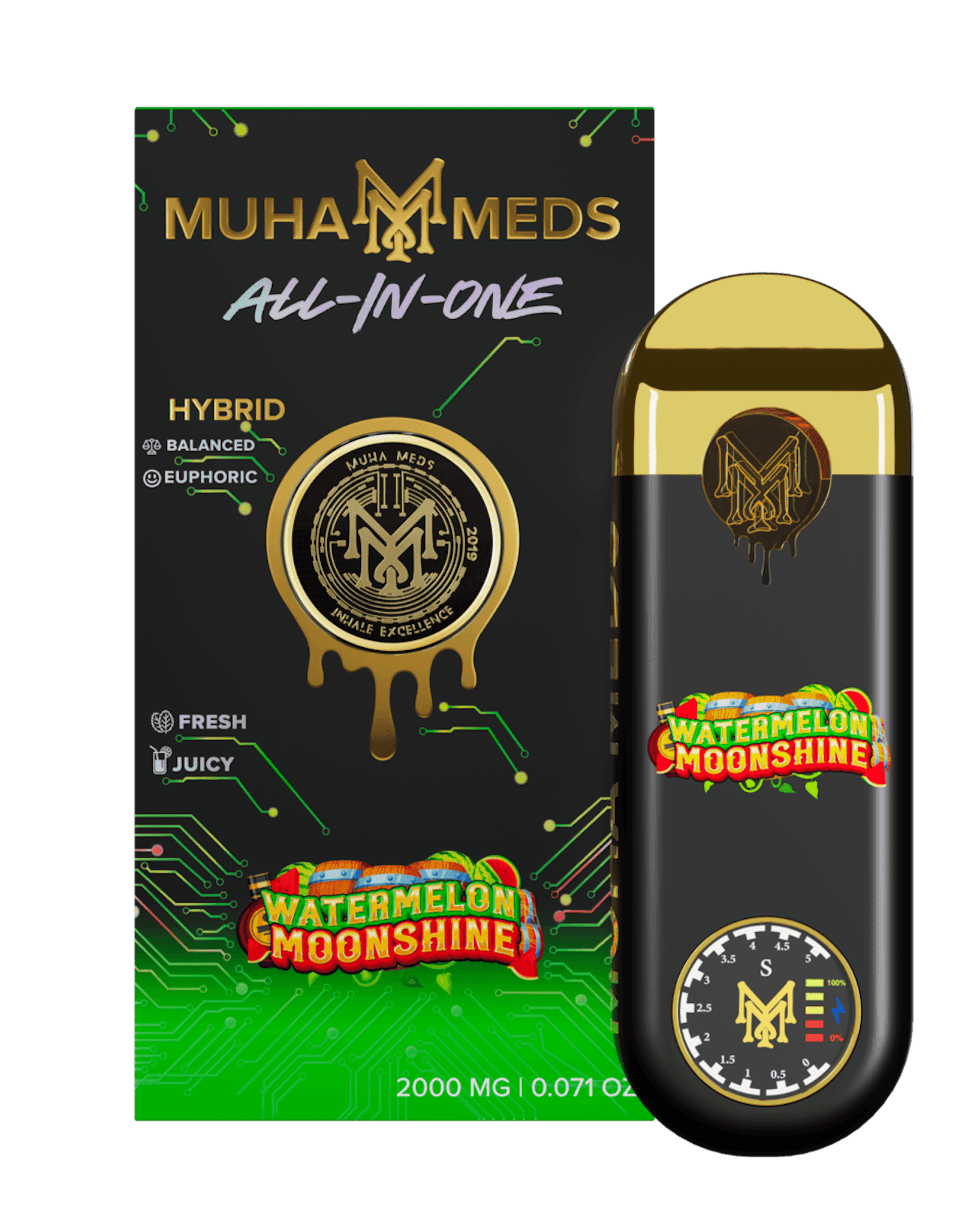 Watermelon Moonshine 2g — Hybrid Disposables hemp-derived THC product by Puff Puff Depot